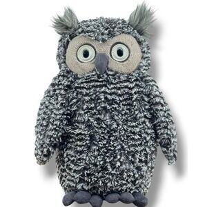 Jellycat Oti Owl Plush 13" Gray Soft Stuffed Animal Toy Rare Retired Woodland